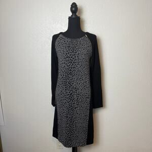 Hayden Cashmere Dress - Black and Grey Animal Print